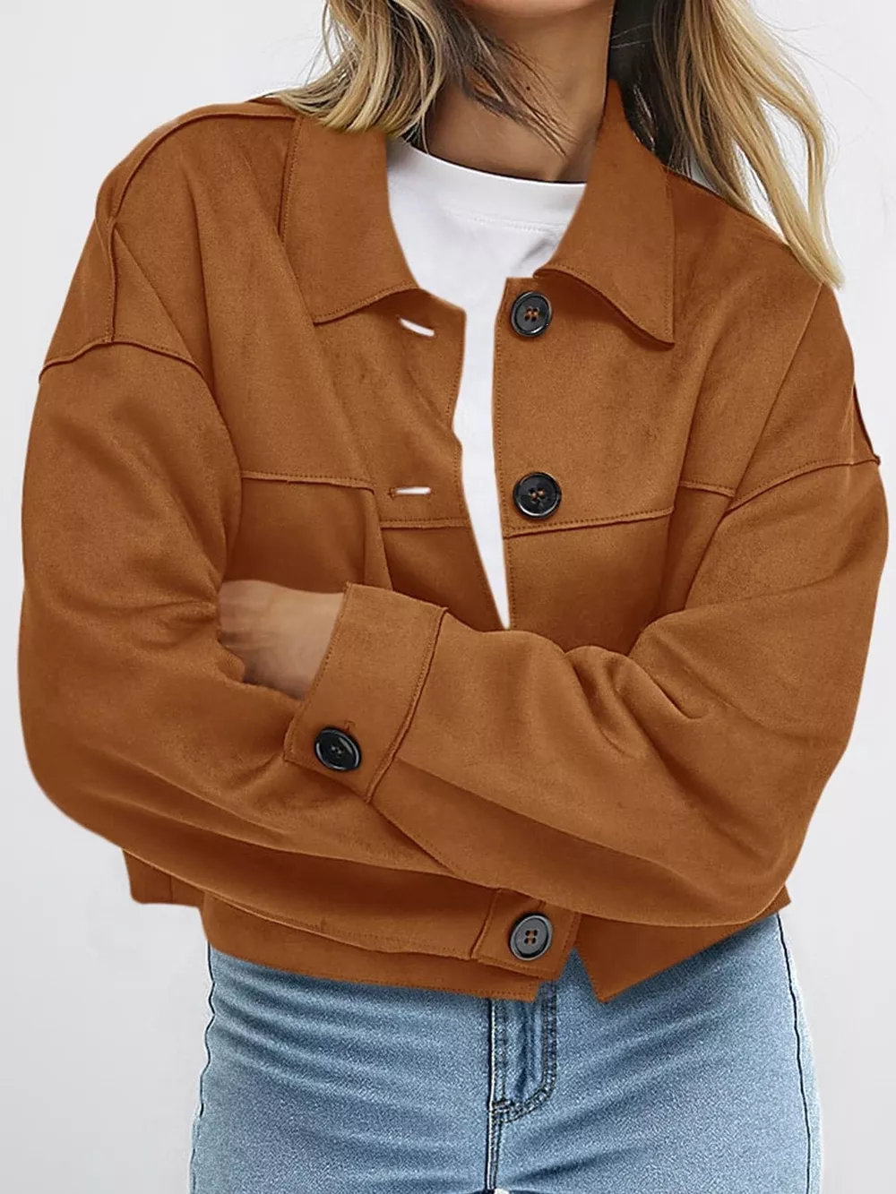 Button-Down Cropped Jacket, image 3