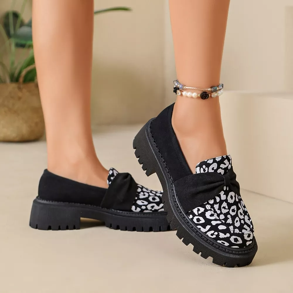 Leopard Round Toe Loafers, image 3
