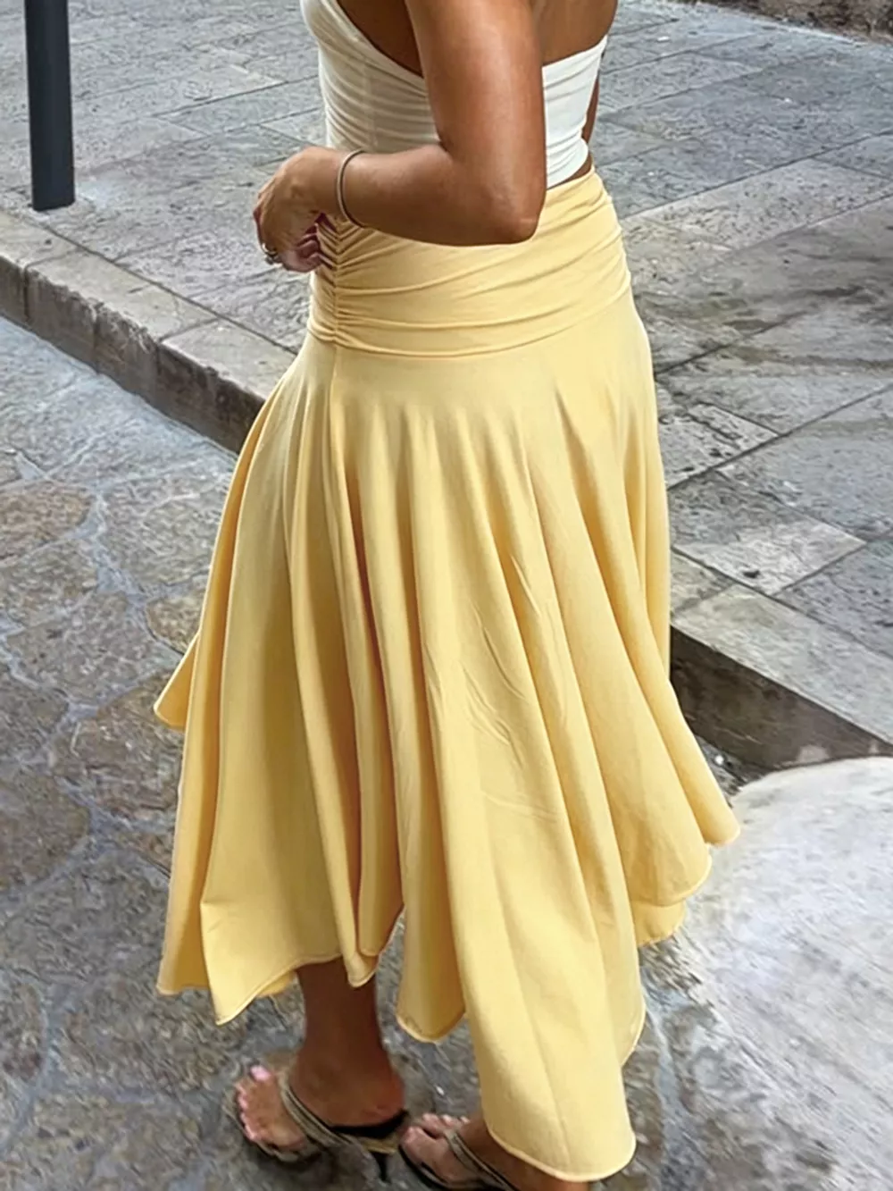 Flowy Ruched Waist Skirt, image 4