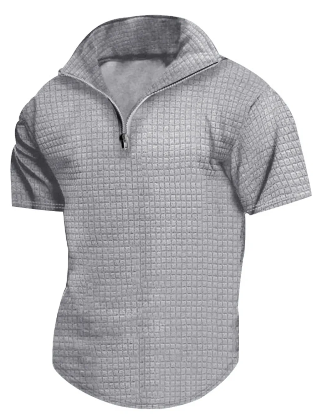 Men's Full Size Zip Collar Short Sleeve Polo Plus Size, image 9