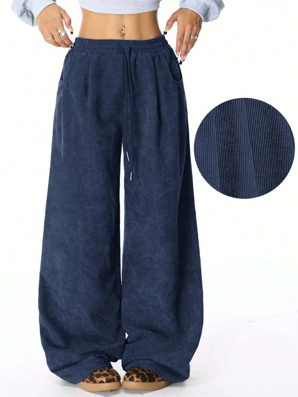 Wide Leg Drawstring Pants, image 11