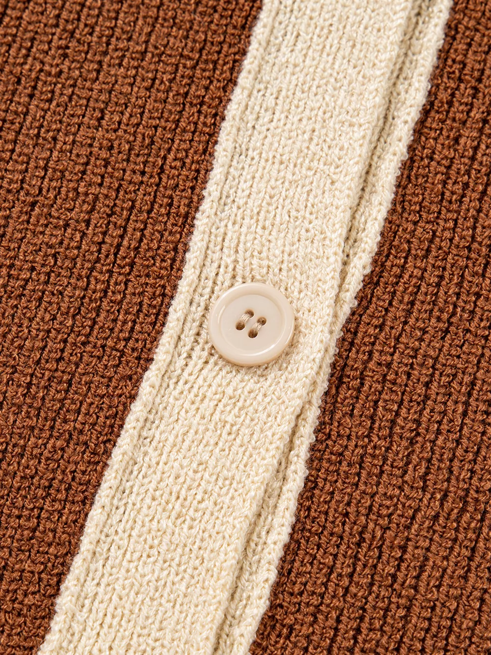 Contrast Knit V Neckline Cardigan, image 6