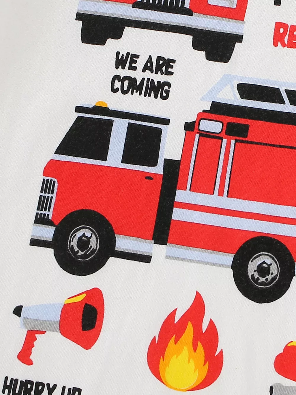 Children's Fire Truck Graphic Short Sleeve T-Shirt, image 2