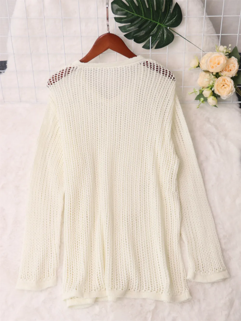 Openwork Relaxed Fit Knit Cover Up, image 17