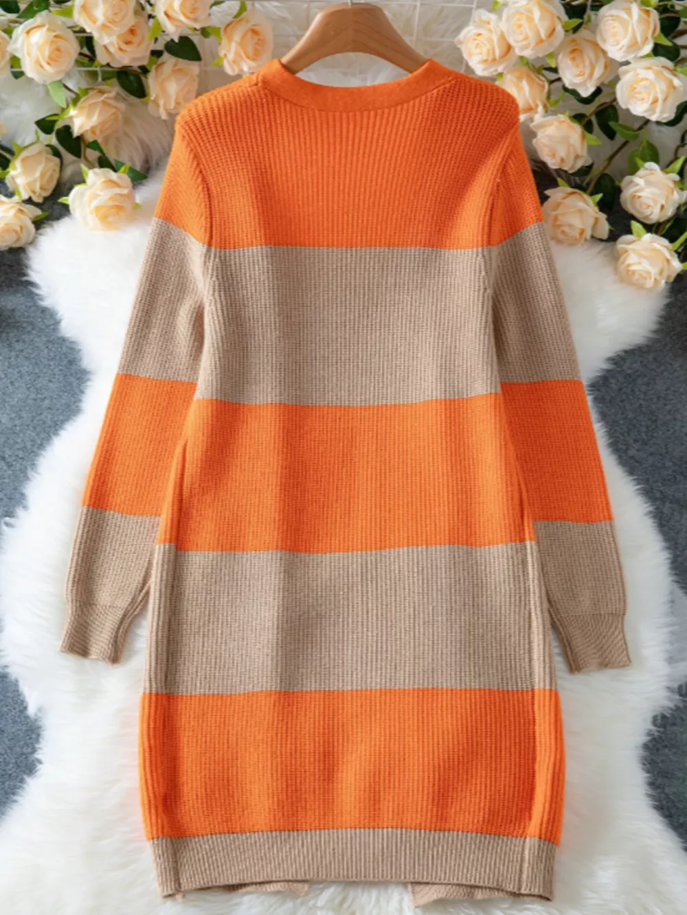 Color Block Open Front Knit Cardigan, image 5