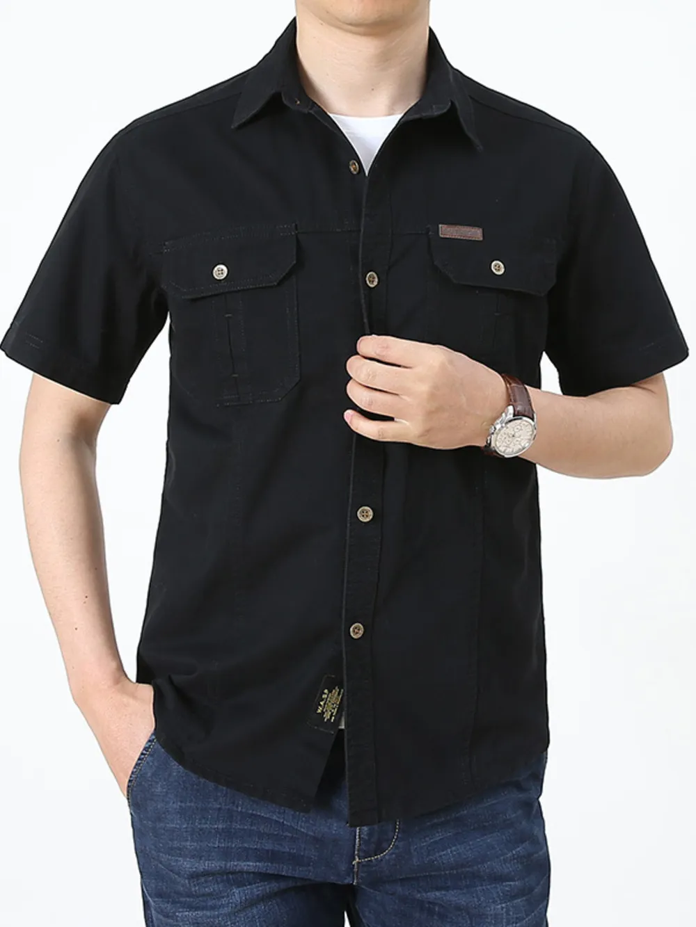 Men's Plus Size Casual Short Sleeve Shirt, image 4