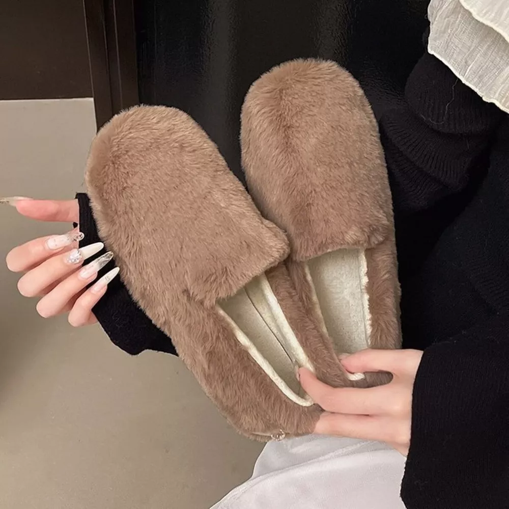 Fluffy Round Toe Slip-Ons, image 7