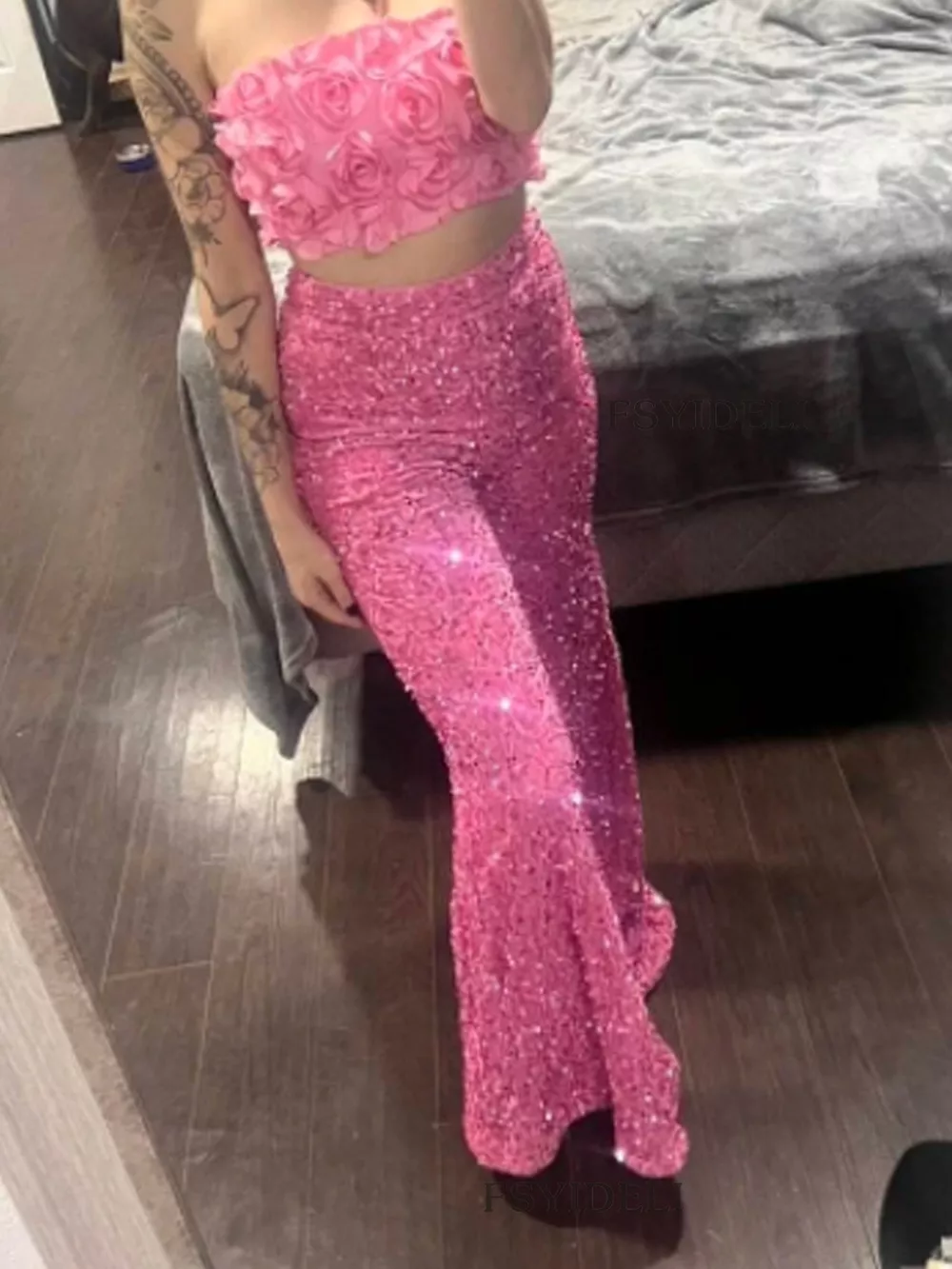 Sequin Embellished Wide Leg Pants, image 9