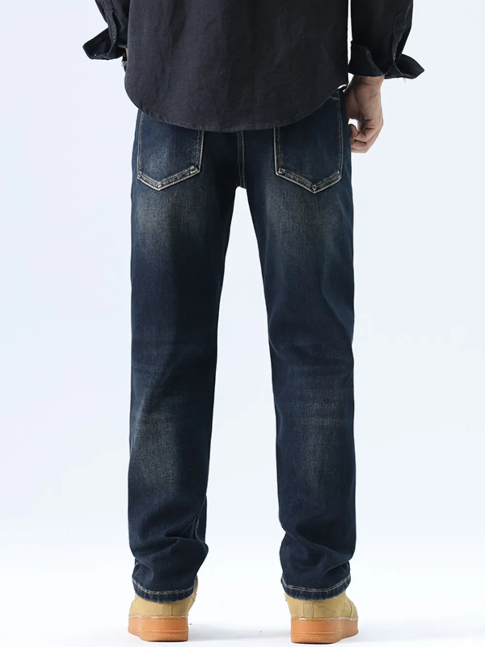 Men's Straight Leg Washed Jeans, image 6