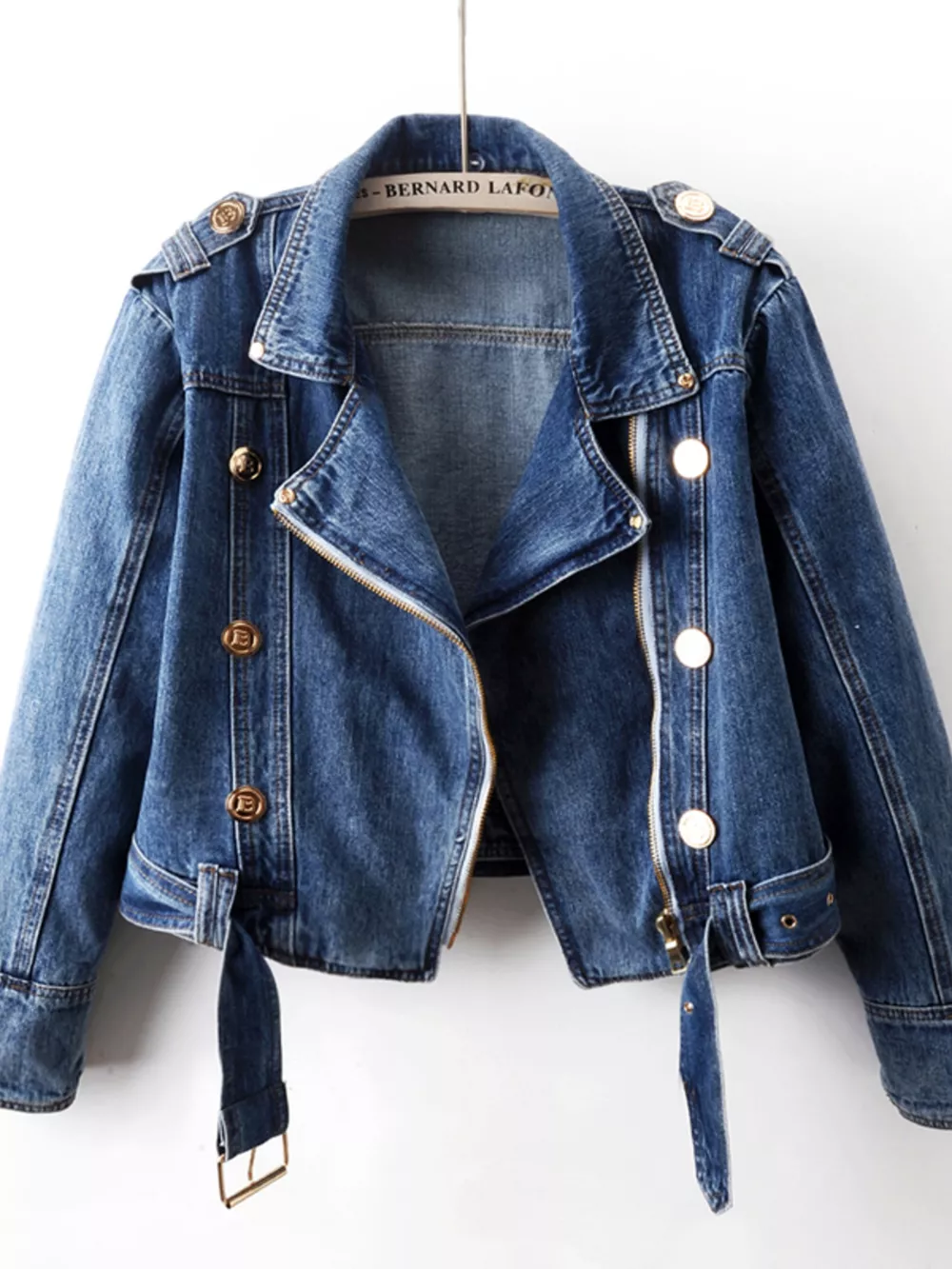 Asymmetrical Zip Denim Jacket