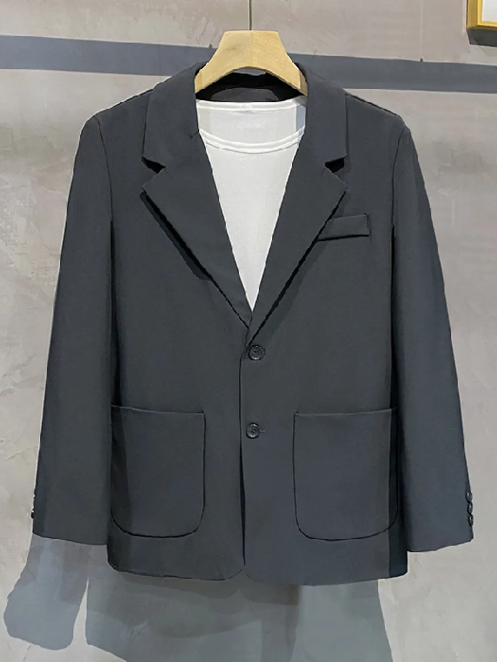 Men's Full Size Lapel Collar Long Sleeve Blazer Plus Size, image 4
