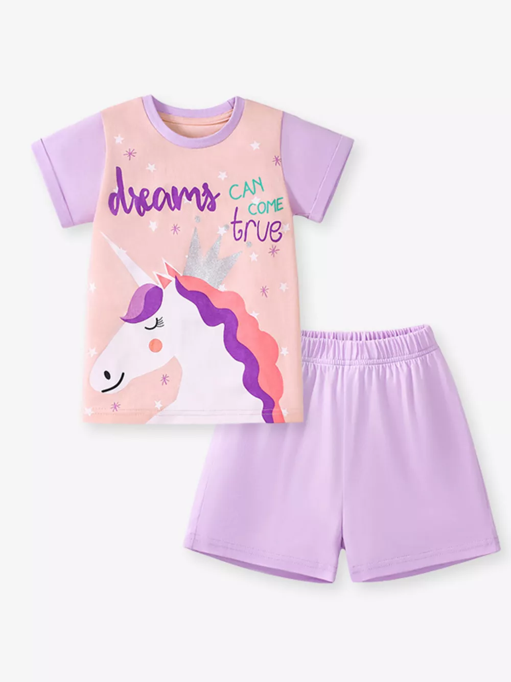 Children's Unicorn Short Sleeve Top and Shorts Set, image 5