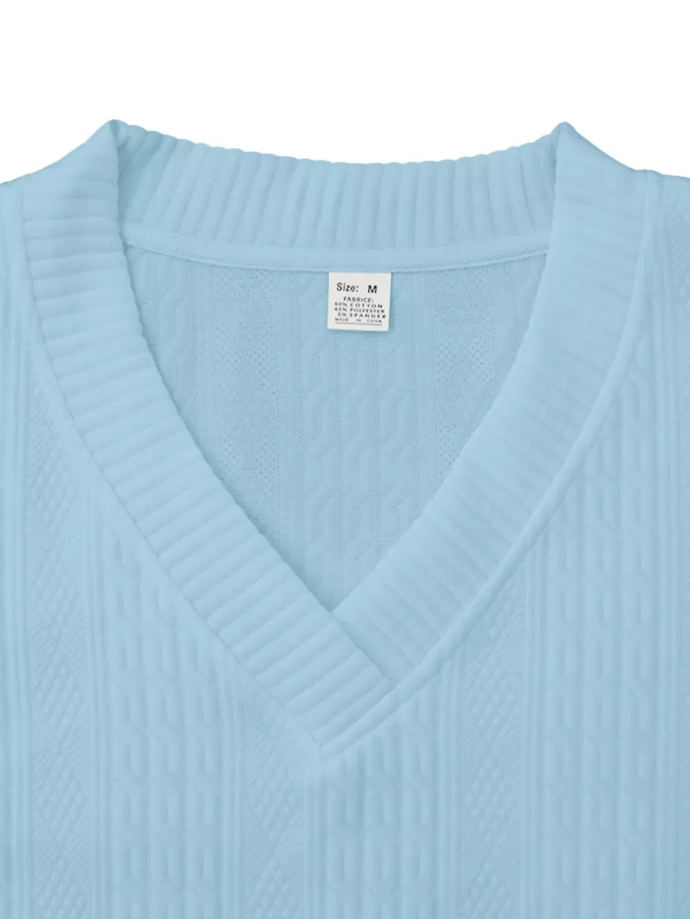 Men's Full Size Casual Knit V-Neck Short Sleeve Top and Shorts Set Plus Size, image 9