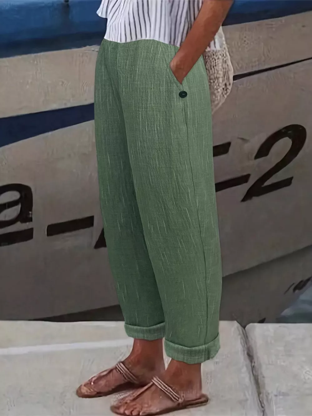 Loose Fit Cropped Pants, image 10