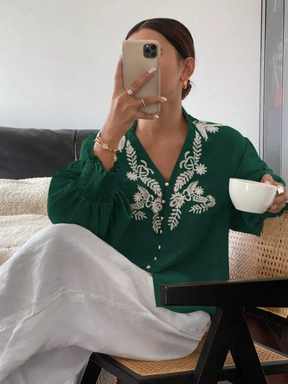 Embroidered Long Sleeve Blouse, image 11