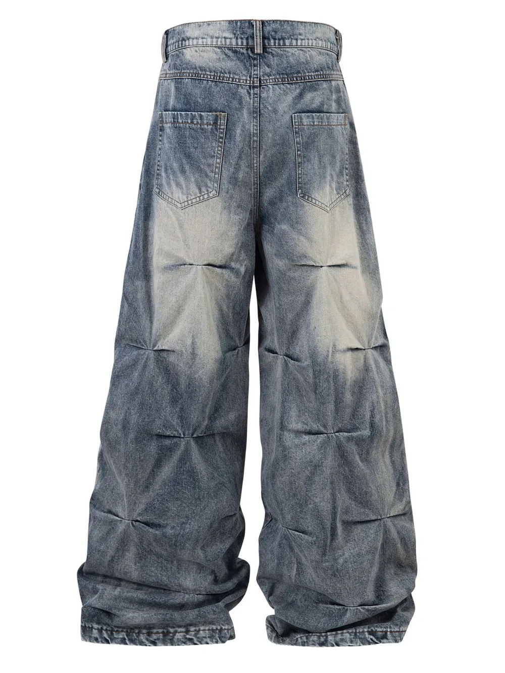 Men's Ruched Wide Leg Jeans, image 2