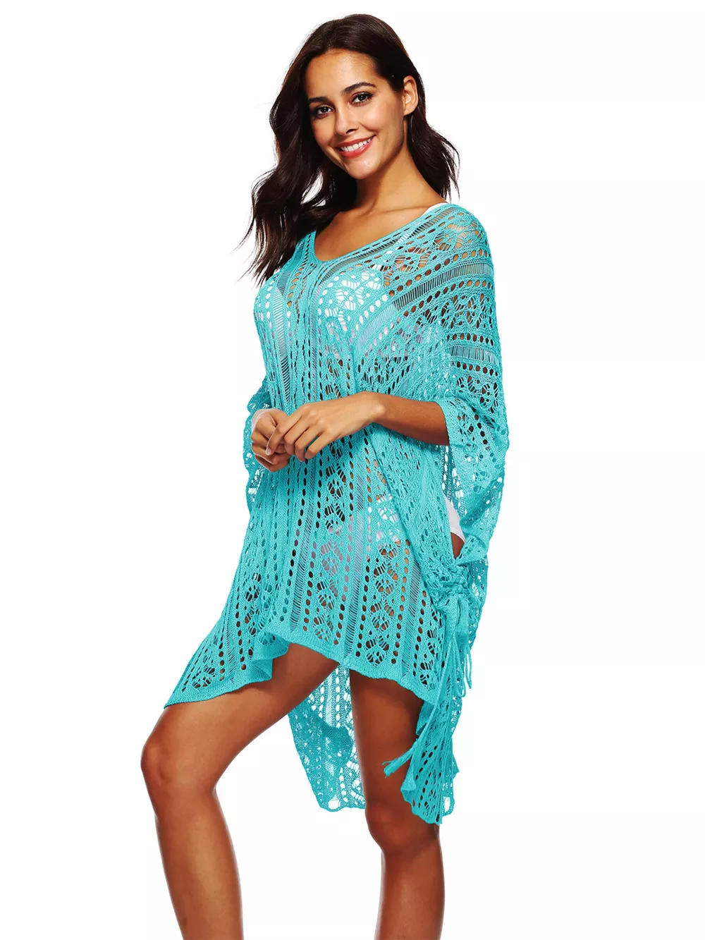 Crochet Knit V-Neck Cover-Up, image 12