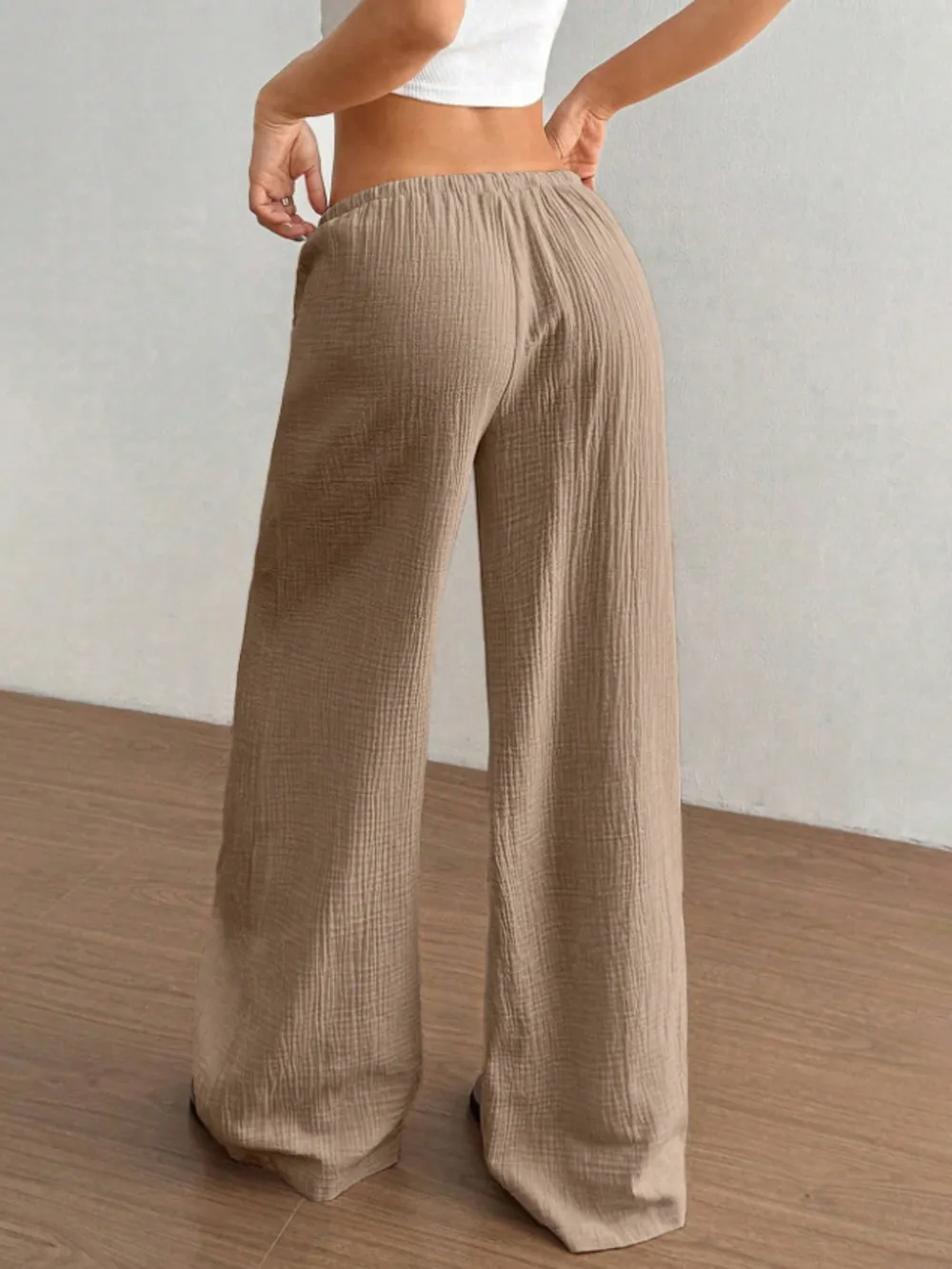 Wide Leg Drawstring Casual Pants, image 12