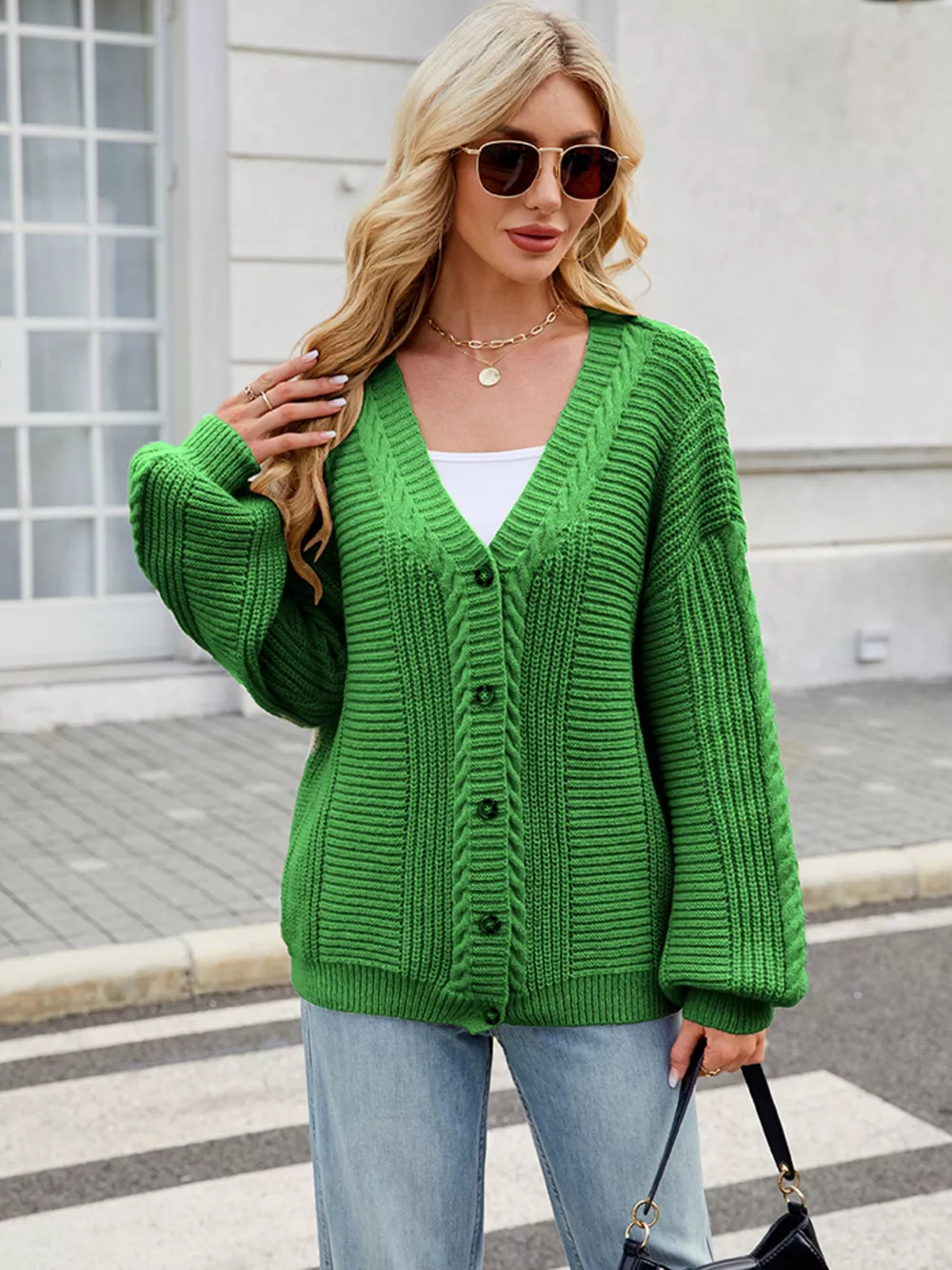 Button Up Long Sleeve Cardigan, image 2