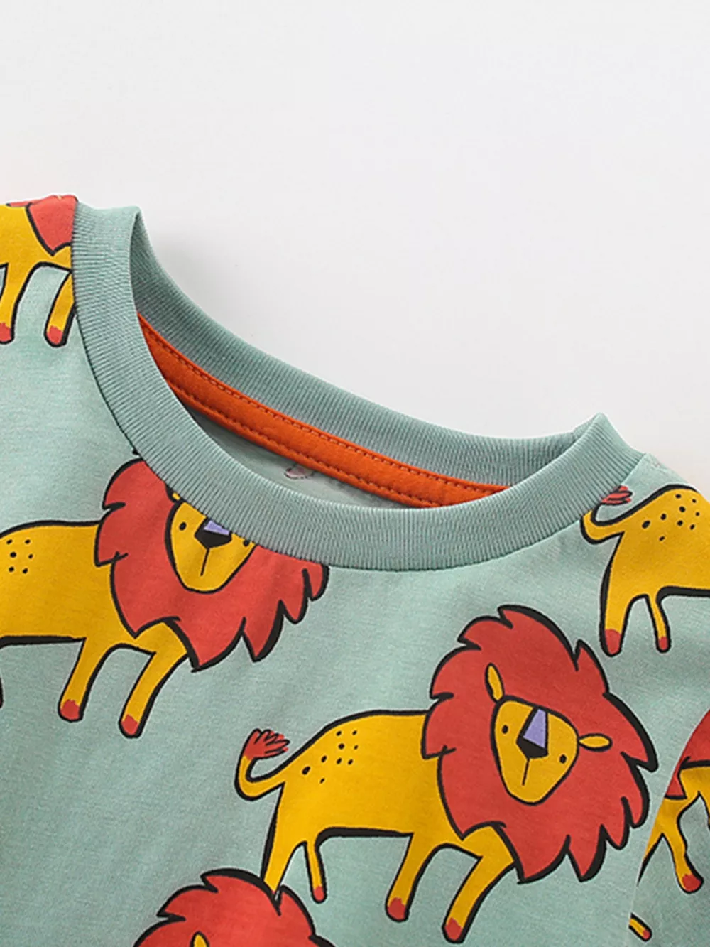 Children's Lion Print Round Neck Tee and Shorts Set, image 4