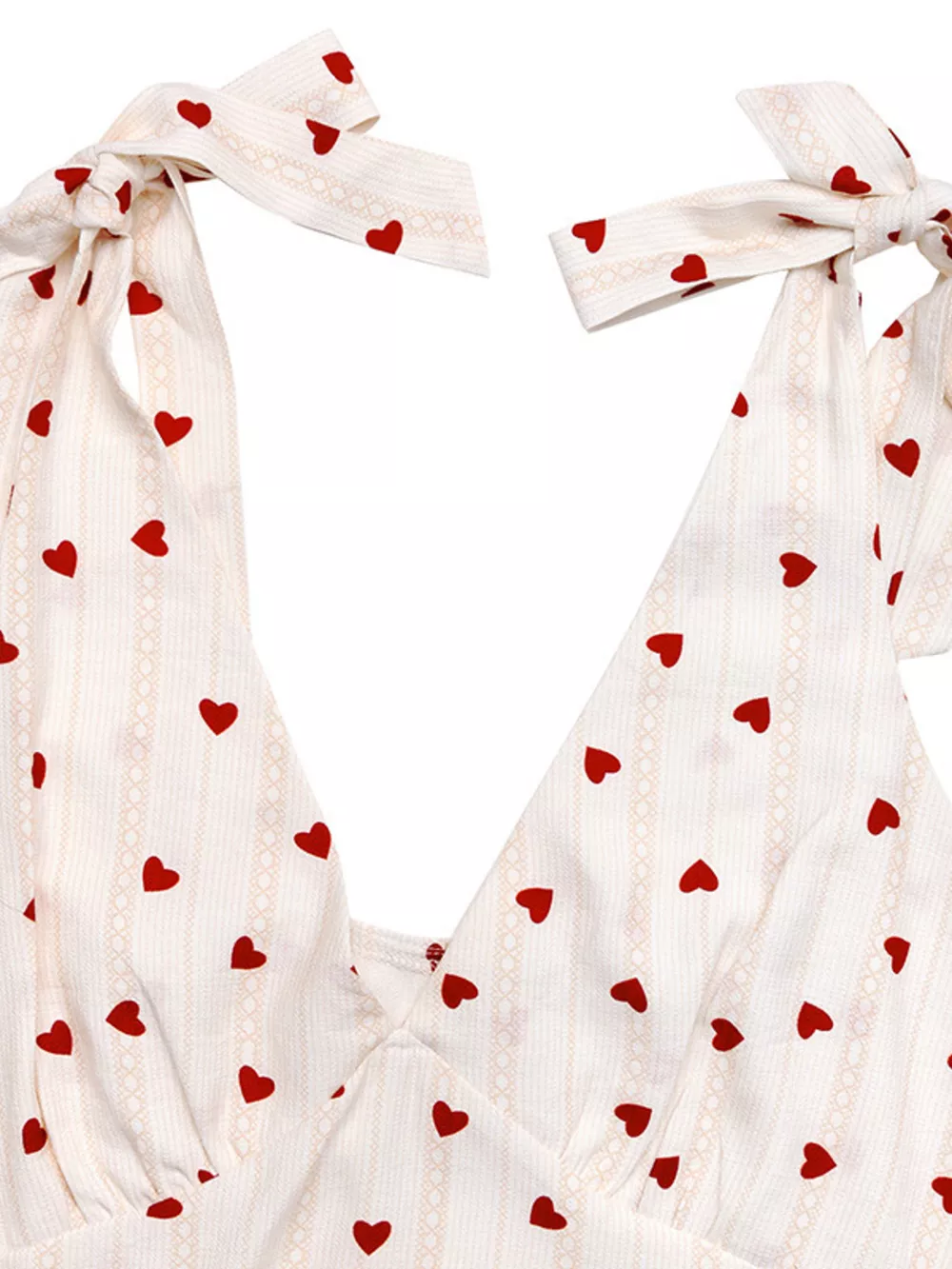 Heart Print Tie Shoulder A-Line Mini Dress, image 7