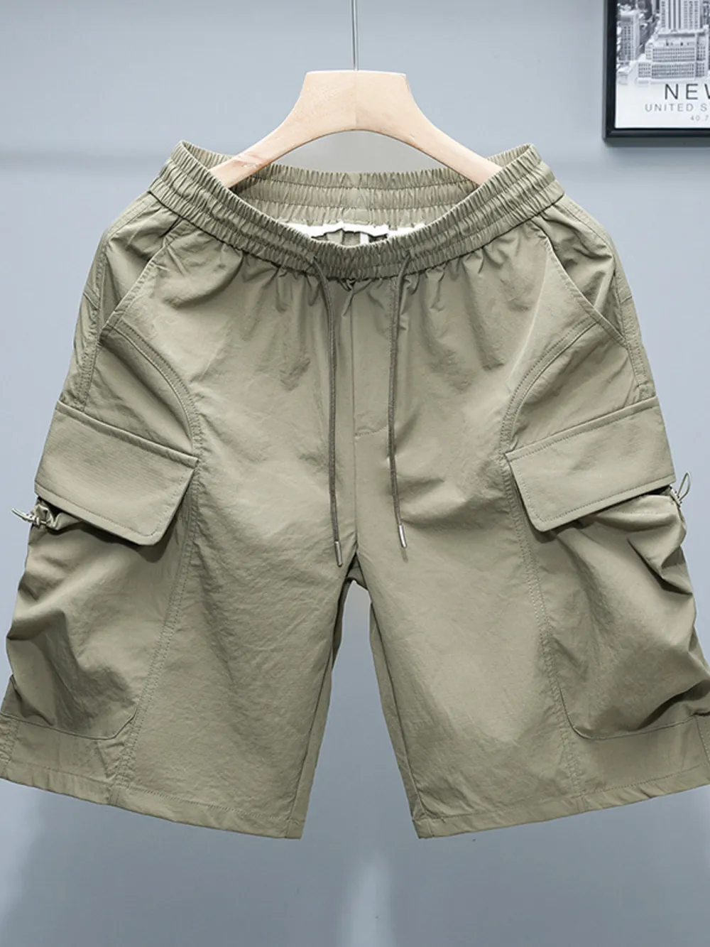 Men's Plus Size Drawstring Cargo Shorts, image 3