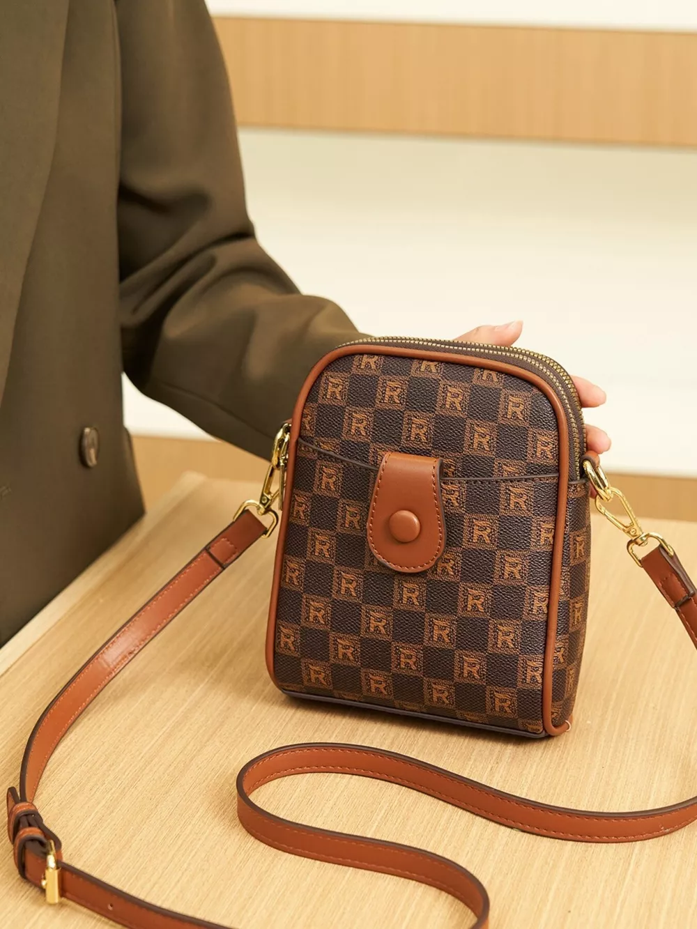 Printed PU Leather Crossbody Bag, image 6