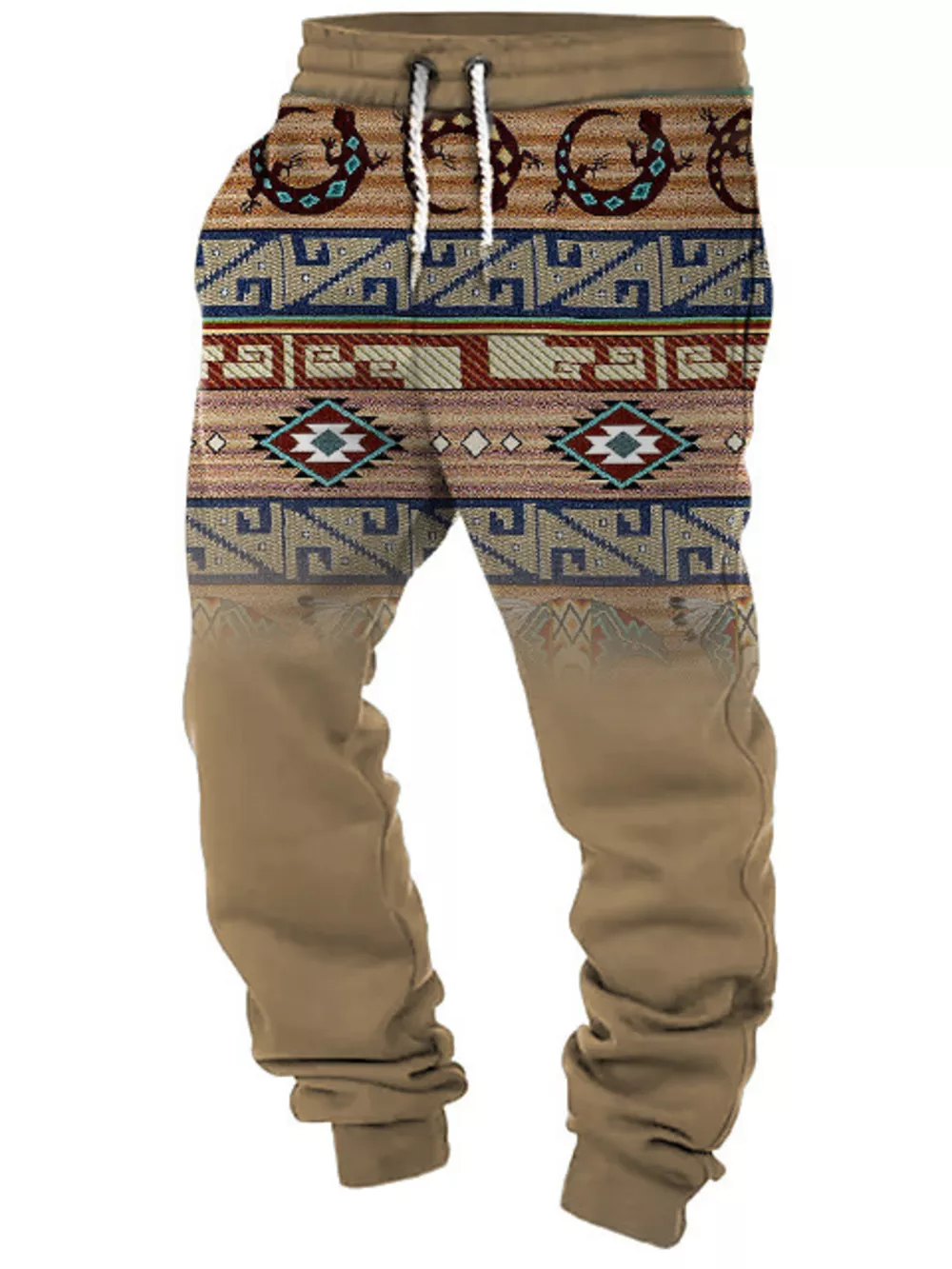 Men's Full Size Geometric Drawstring Joggers Plus Size, image 2