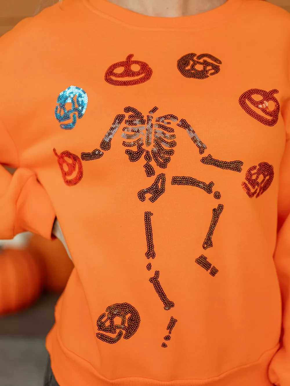Dancing Critters Sequin Halloween Crewneck Sweatshirt, image 7