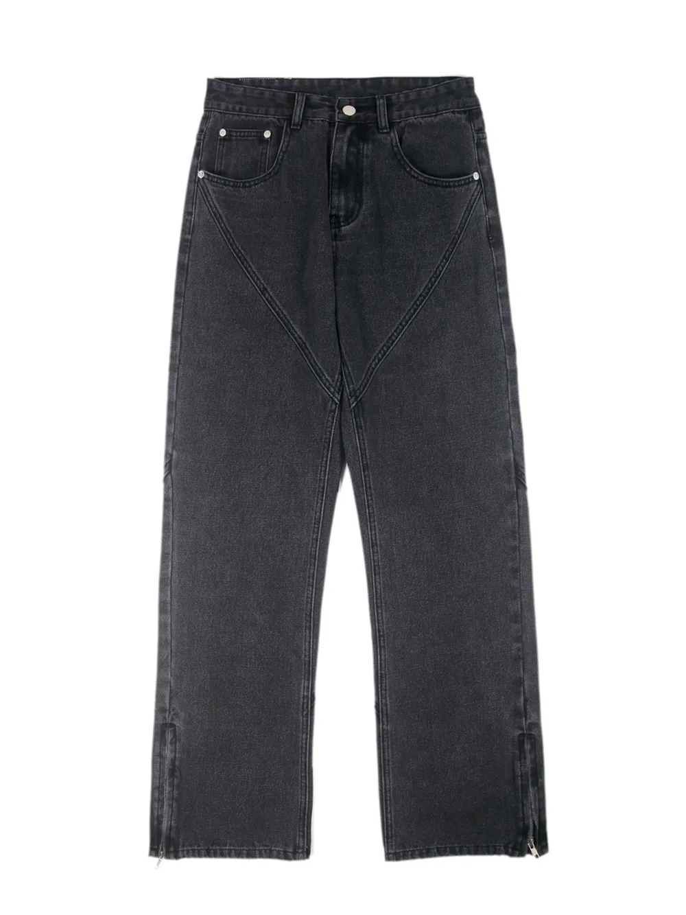 Men's Full Size Vintage Wash Wide Leg Jeans Plus Size, image 3