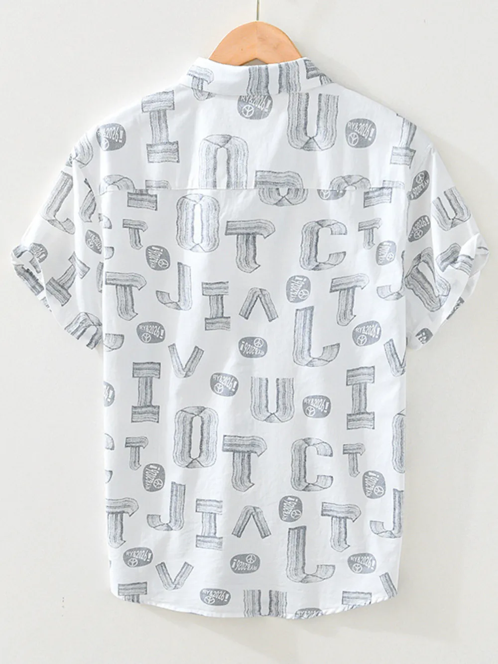 Men's Plus Size Printed Button Up Short Sleeve Shirt, image 3
