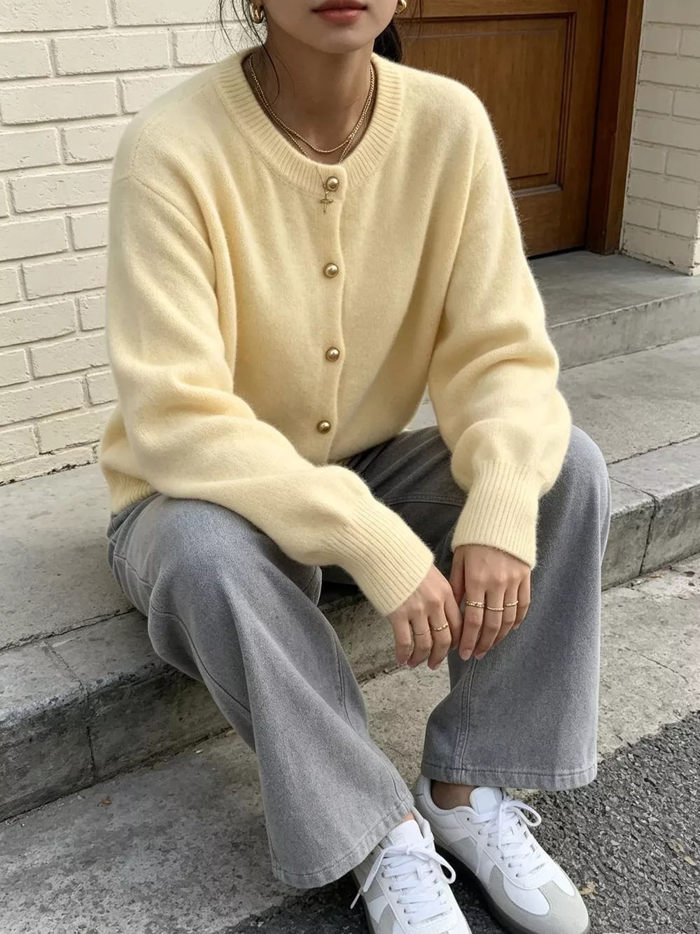 Classic Button-Down Knit Cardigan, image 30