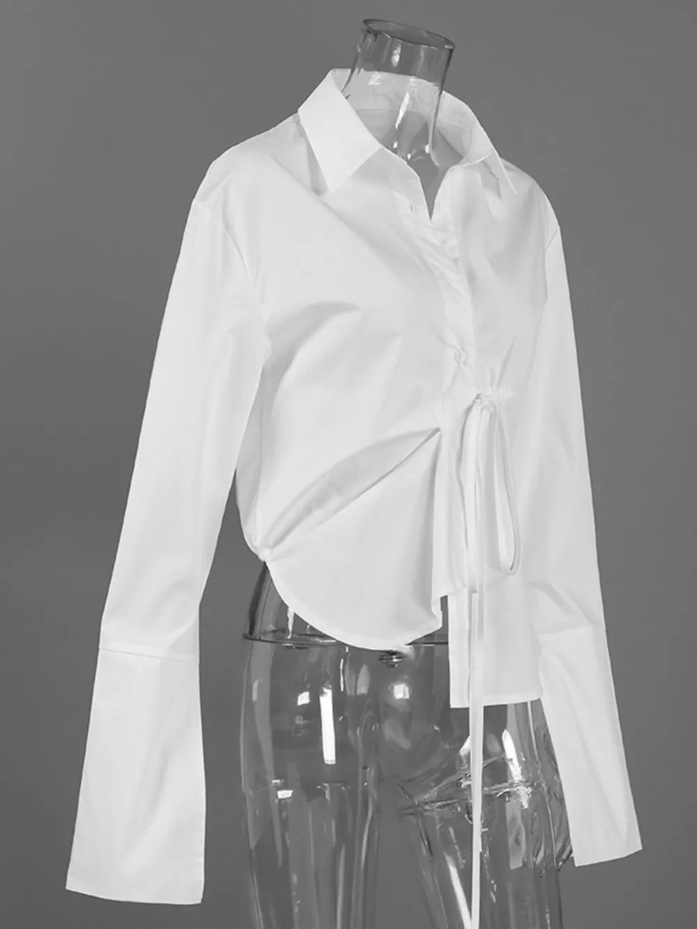 Tie-Waist Detail Wrap-Front Shirt, image 11