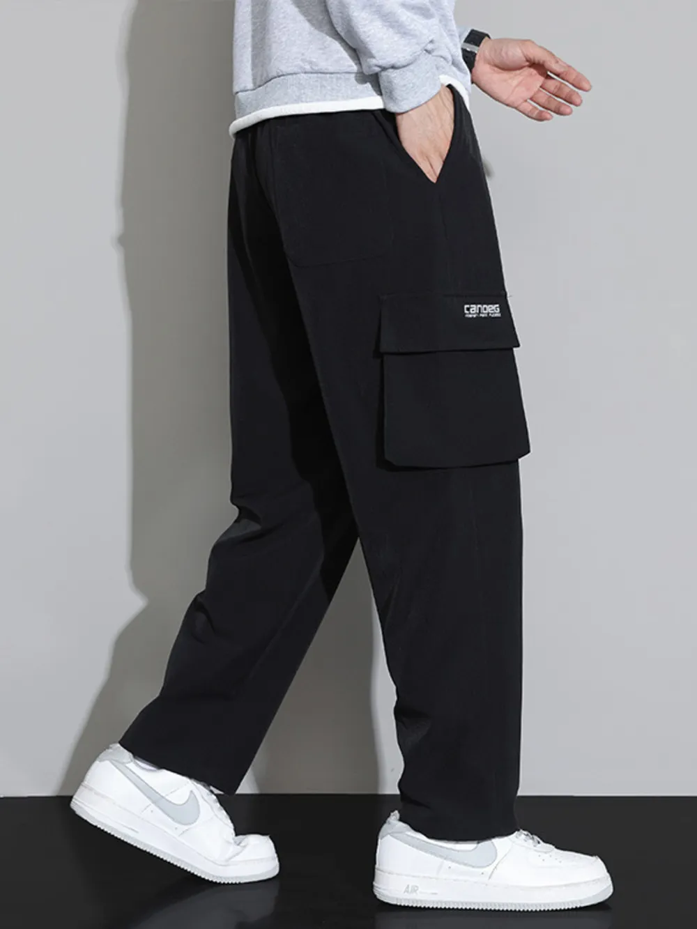 Men's Plus Size Wide Leg Cargo Pants, image 2