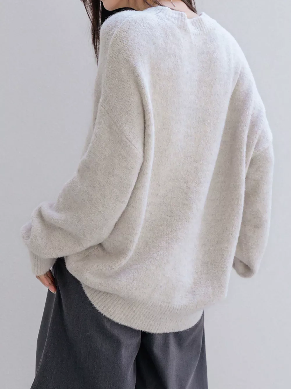 Cozy Knit Round Neck Oversized Sweater, image 12