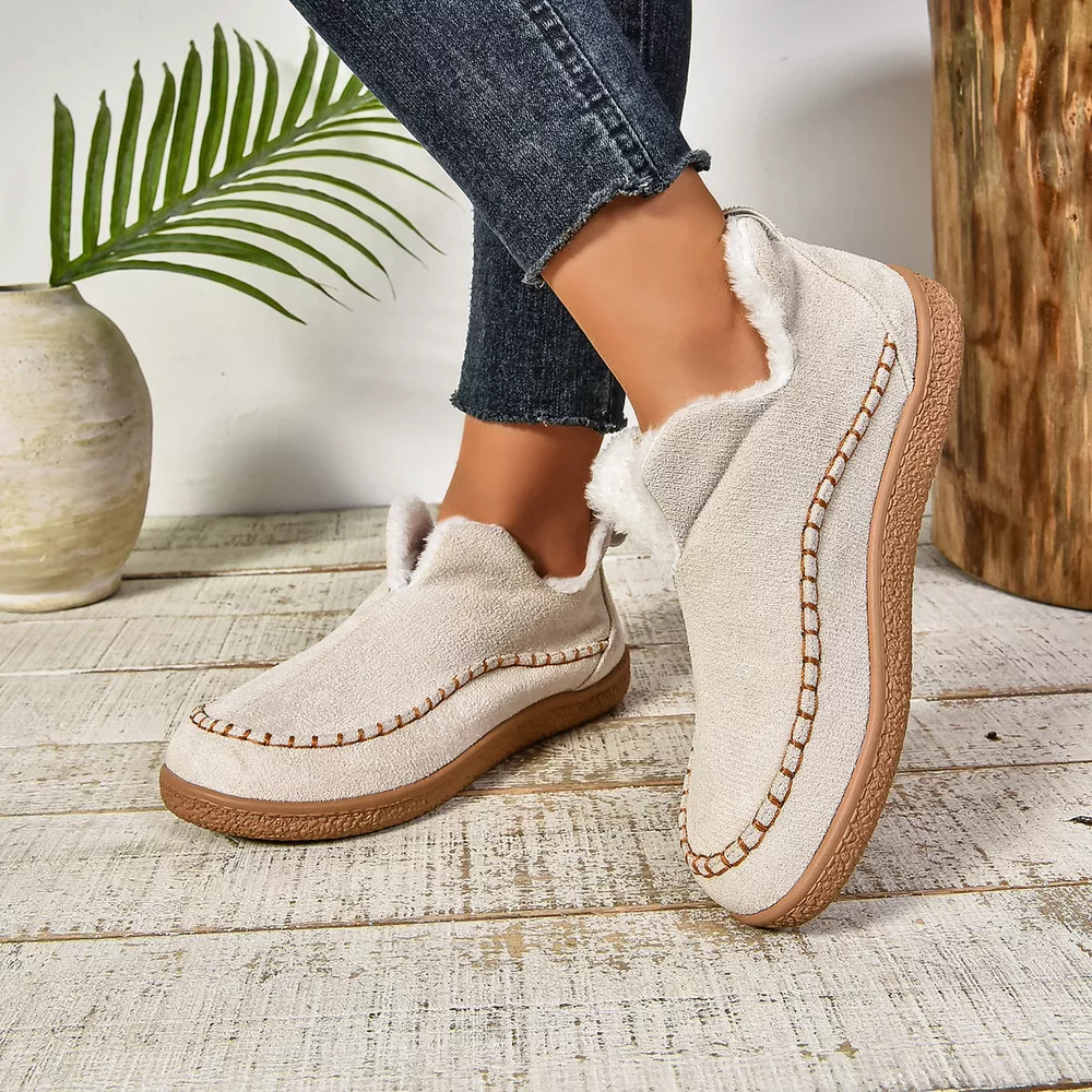 Round Toe Plush Lined Shoes, image 19