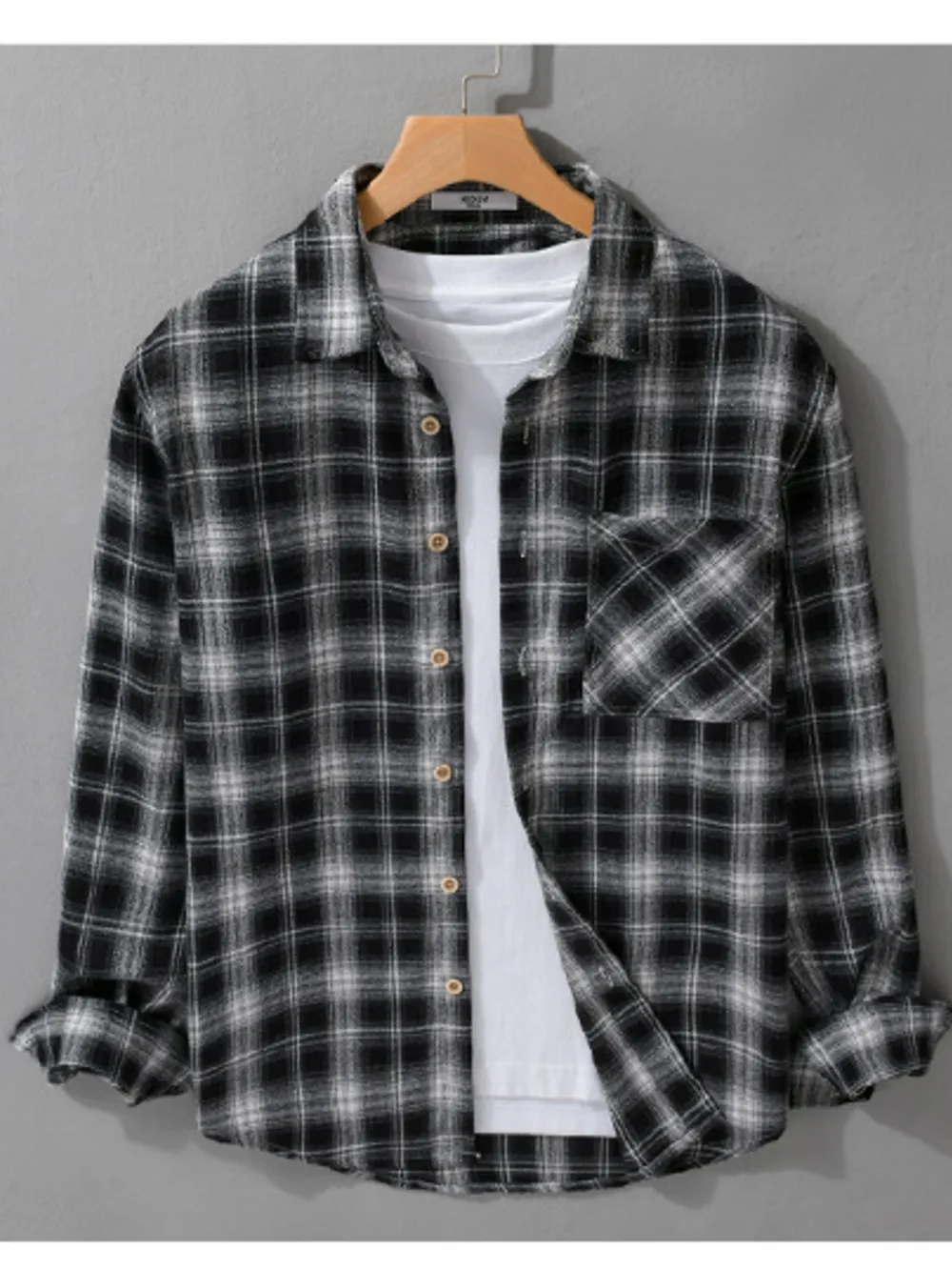 Men's Plus Size Button Up Long Sleeve Shirt