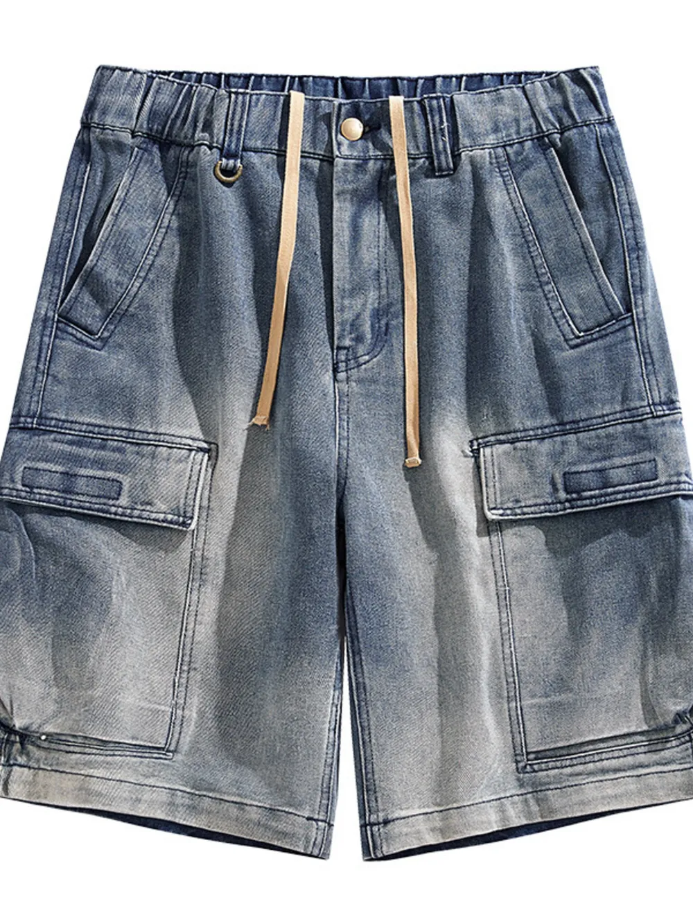 Men's Vintage Wash Cargo Demin Shorts, image 3