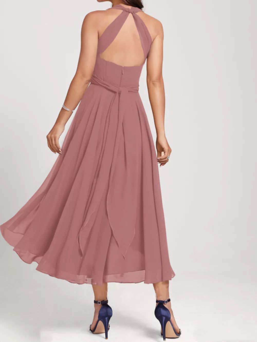 Ruched A-Line Midi Dress, image 9