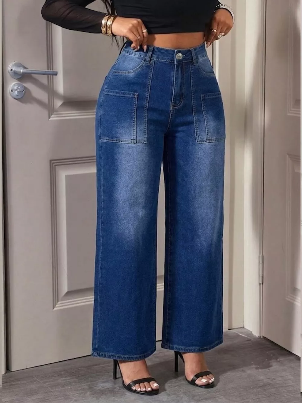 High-Waisted Wide Leg Jeans, image 3