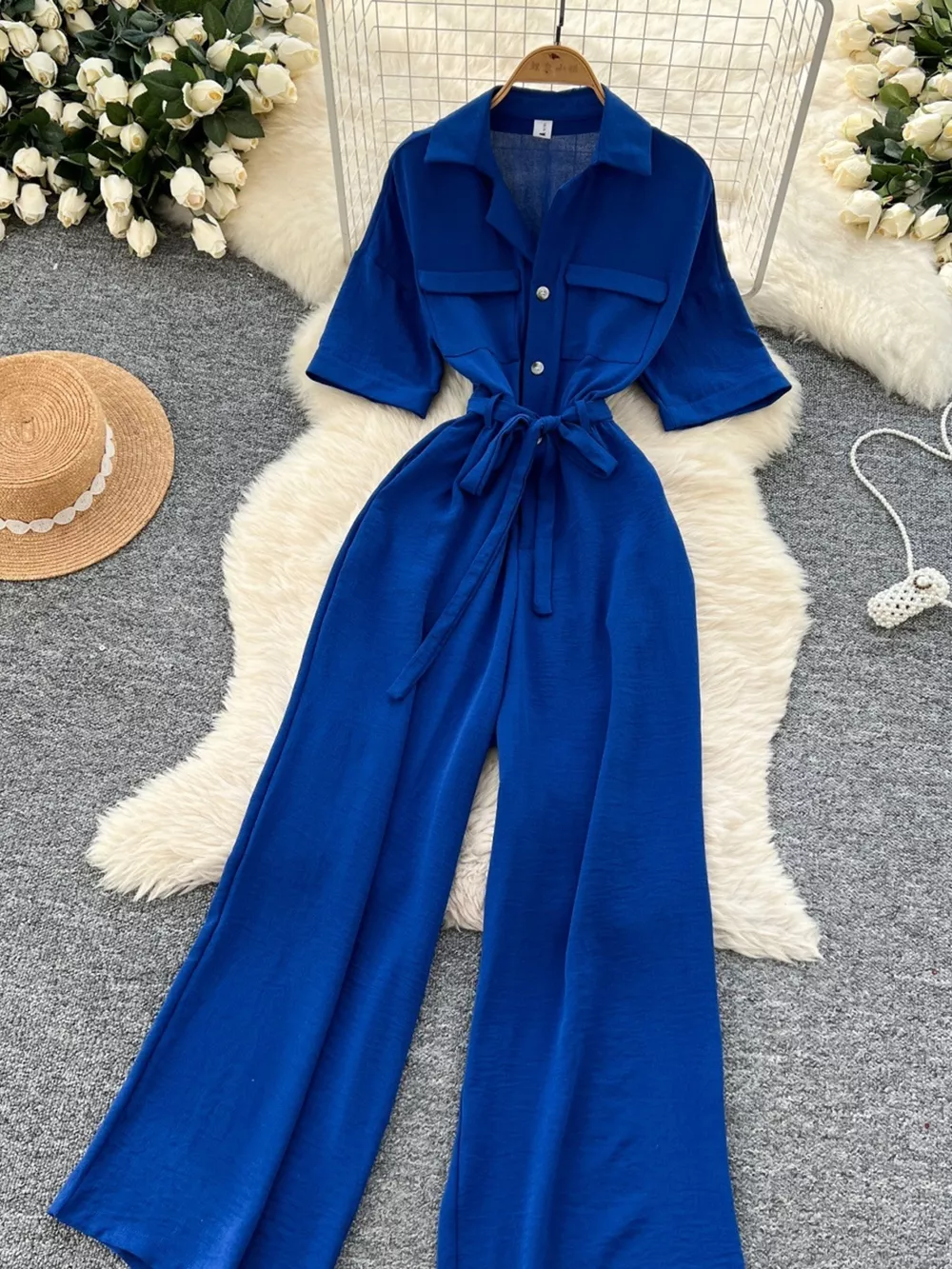 Tie Waist Wide Leg Jumpsuit, image 6