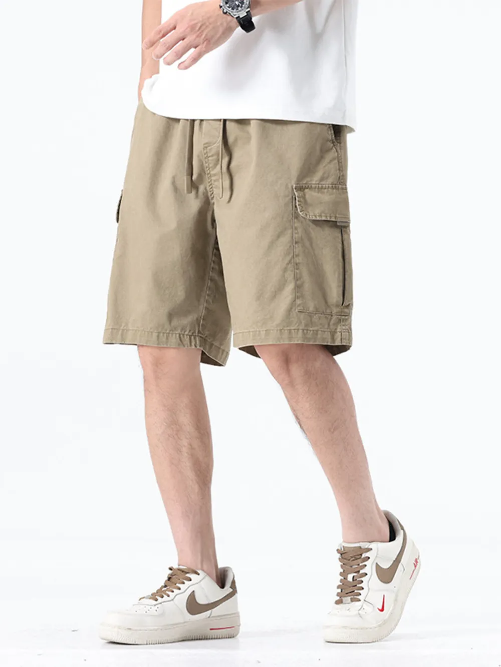 Men's Plus Size Drawstring Wide Leg Shorts, image 2