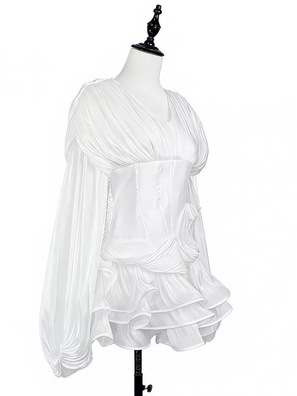 Ruffled Long Sleeve Mini Dress, image 25
