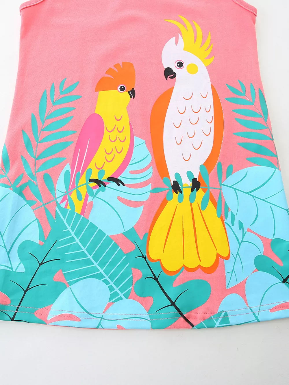 Children's Tropical Parrot Print Sleeveless Dress, image 4