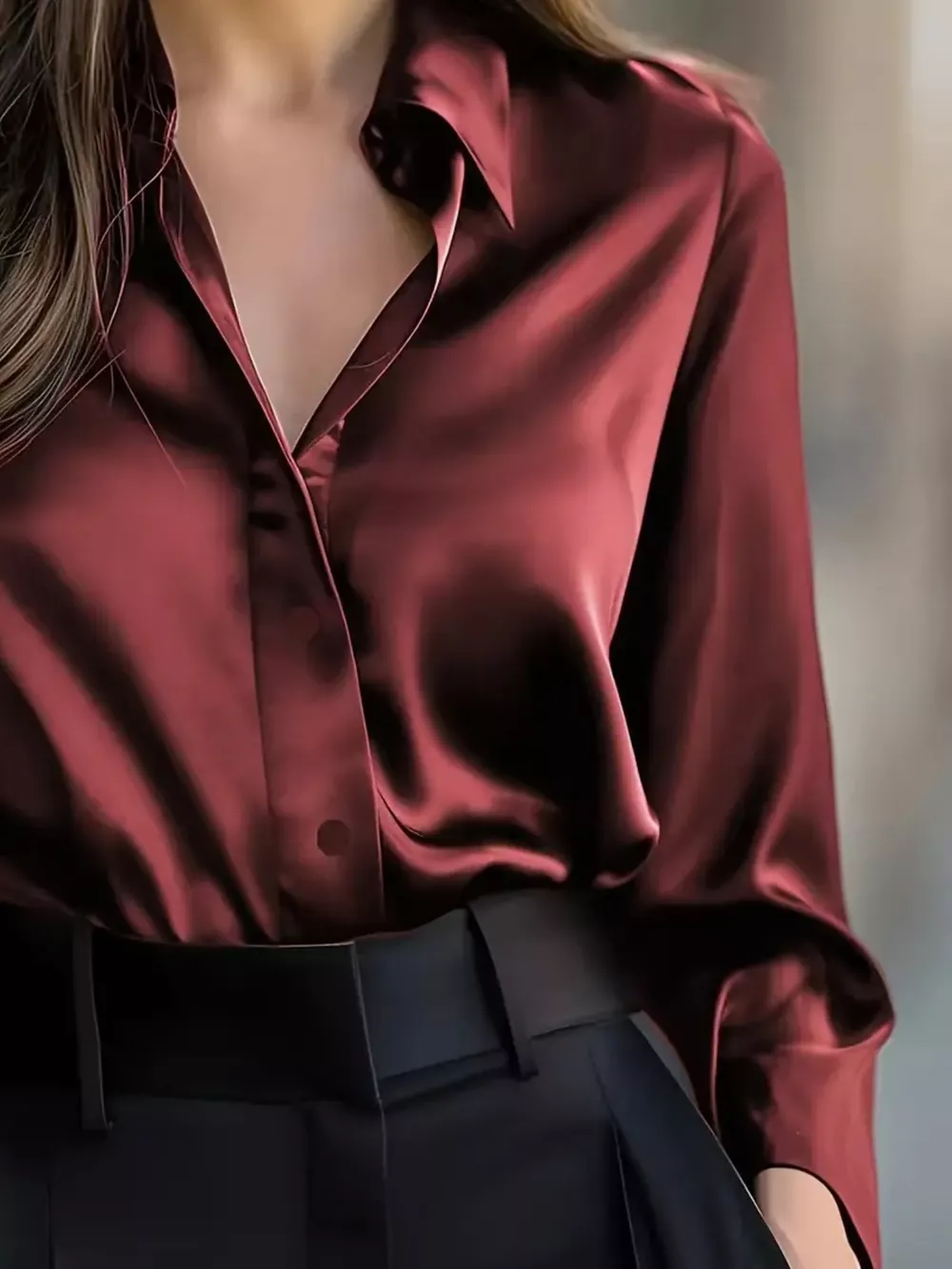 Button Down Collared Neck Long Sleeve Shirt, image 10