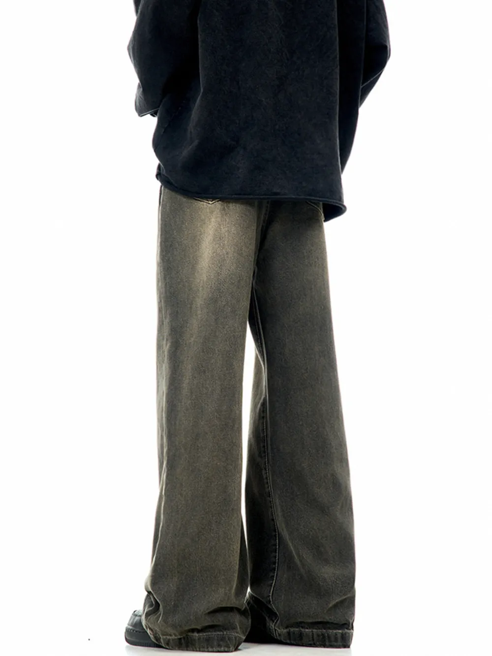 Men's Text Print Wide Leg Jeans, image 3