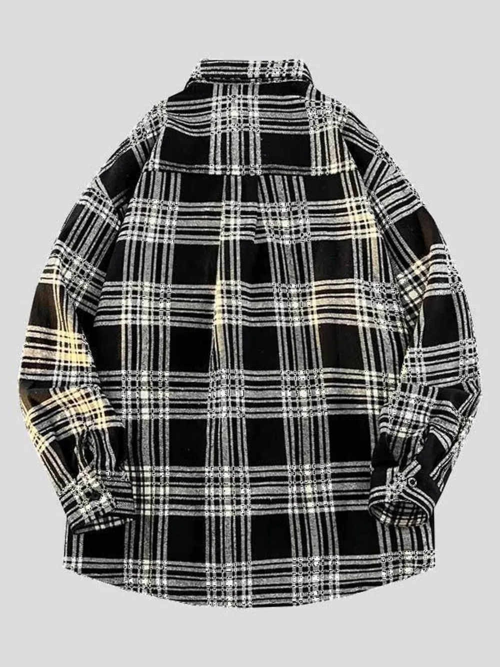 Men's Full Size Plaid Button Up Long Sleeve Shirt Plus Size, image 2