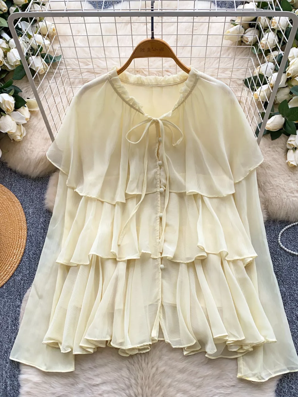 Ruffle Tiered Chiffon Blouse, image 2