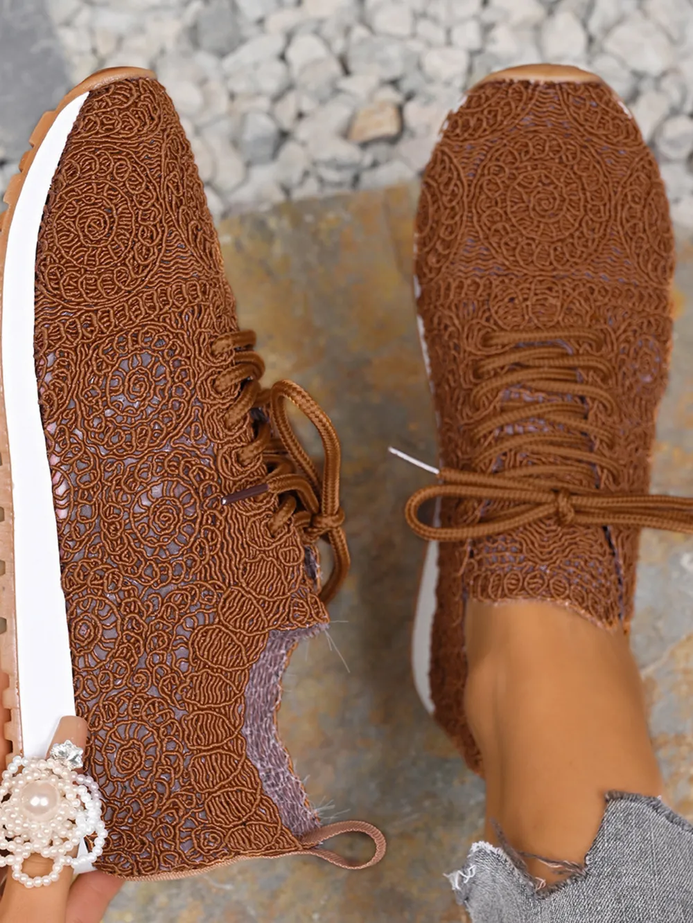 Mesh Lace Up Sneakers, image 9