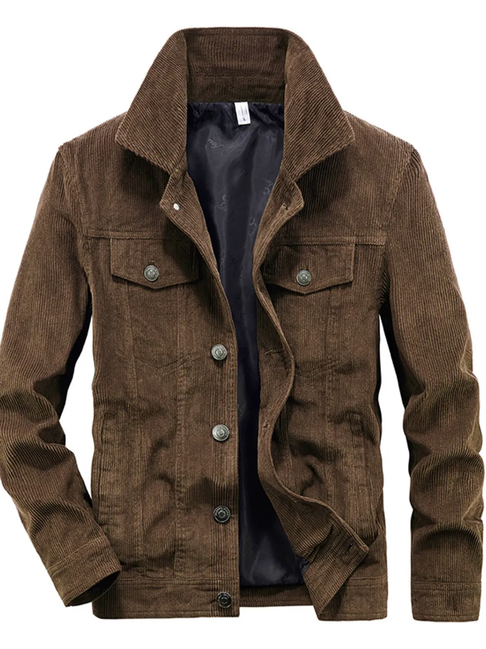 Men's Plus Size Classic Corduroy Button-Down Jacket, image 8